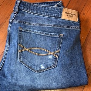Ripped light wash Abercrombie & Fitch jeans